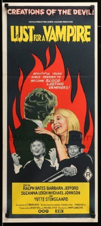 1z342 LUST FOR A VAMPIRE Aust daybill '71 beautiful young girls trained as blood lusting vampires!