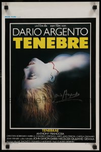 1z064 TENEBRE signed Belgian '82 by giallo director Dario Argento, creepy artwork of dead girl!
