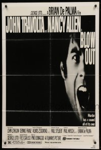 1z385 BLOW OUT 1sh '81 John Travolta, Brian De Palma, murder has a sound all of its own!