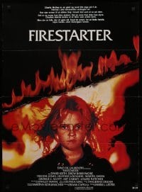 1z115 FIRESTARTER Danish '84 close up of creepy eight year-old Drew Barrymore, sci-fi!