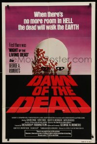 1z395 DAWN OF THE DEAD 1sh '79 George Romero, no more room in HELL for the dead, red title design