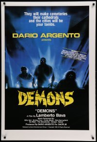 1z291 DEMONS 1sh '86 Dario Argento, Enzo Sciotti artwork of shadowy monster people!
