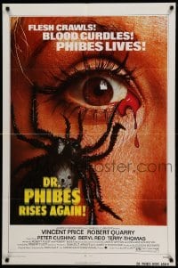 1z401 DR. PHIBES RISES AGAIN 1sh '72 Vincent Price, classic close up of a spider on a woman's face!