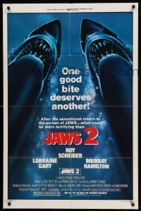 1z446 JAWS 2 1sh R80 Roy Scheider, one good bite deserves another, what could be more terrifying!