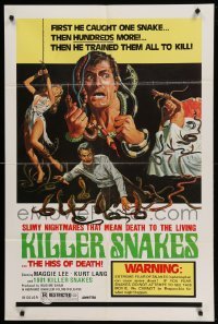 1z450 KILLER SNAKES 1sh '75 he caught hundreds of snakes and trained them all to kill!