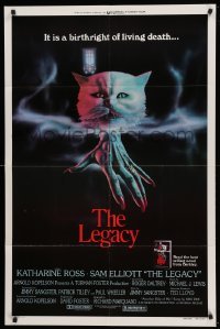 1z452 LEGACY style B 1sh '79 wild spooky cat artwork, it is a birthright of living death!