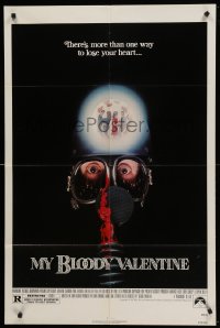 1z460 MY BLOODY VALENTINE 1sh '81 bloody gas mask, there's more than one way to lose your heart!