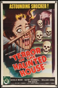 1z461 MY WORLD DIES SCREAMING 1sh '58 Terror in the Haunted House, astounding shocker, different!