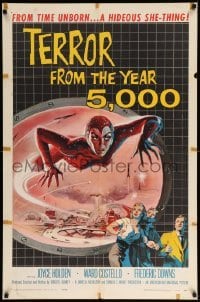 1z490 TERROR FROM THE YEAR 5,000 1sh '58 wonderful Reynold Brown art of the hideous she-thing
