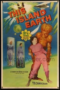 2a223 THIS ISLAND EARTH 40x60 '55 best image of alien with Domergue, Morrow & Reason, ultra rare!