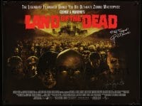 2a236 LAND OF THE DEAD signed DS British quad '05 by Asia Argento, George Romero zombies!