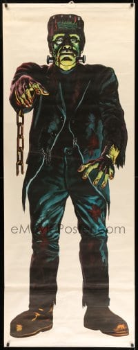 2a204 FRANKENSTEIN 28x72 commercial poster '60s great full-length art of the most famous monster!