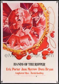 2a132 HANDS OF THE RIPPER linen English 1sh '71 Jack the Ripper kills again through his daughter!