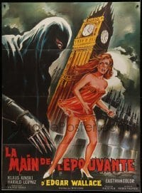2a052 CREATURE WITH THE BLUE HAND French 1p '69 Belinsky art of Big Ben, sexy girl & killer, rare!