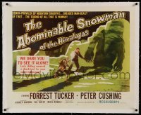 2a141 ABOMINABLE SNOWMAN OF THE HIMALAYAS linen 1/2sh '57 Cushing & the dreaded man-beast of Tibet!