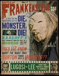 2a291 CASTLE OF FRANKENSTEIN #7 magazine 1965 Bela Lugosi, Christopher Lee, Die Monster Die cover!