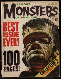 2a271 FAMOUS MONSTERS OF FILMLAND magazine August 1961 Frankenstein art, 13th anniversary issue!