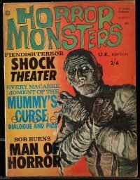 2a309 HORROR MONSTERS vol 1 no 4 magazine 1962 great monster artwork for The Mummy's Curse!