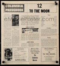 2a074 12 TO THE MOON/ELECTRONIC MONSTER pressbook '60 cool science fiction double bill!