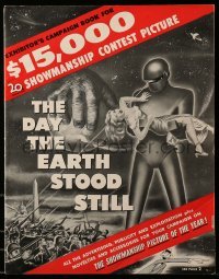 2a066 DAY THE EARTH STOOD STILL pressbook '51 classic art of Gort & Patricia Neal, bound in herald!