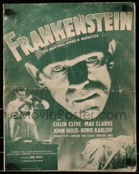 2a078 FRANKENSTEIN pressbook R47 James Whale & Boris Karloff + combo ads with Lugosi's Dracula!