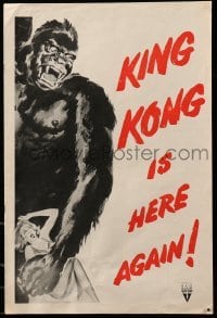 2a070 KING KONG/I WALKED WITH A ZOMBIE pressbook '56 horror double-bill with wonderful art!