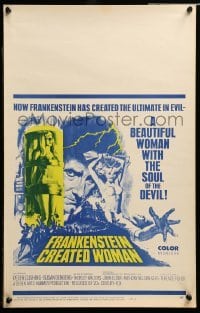 2a045 FRANKENSTEIN CREATED WOMAN WC '67 Peter Cushing, Susan Denberg had the soul of the Devil!