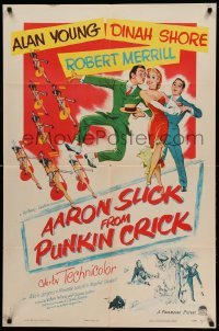 2b010 AARON SLICK FROM PUNKIN CRICK 1sh '52 Alan Young, Dinah Shore, Robert Merrill, musical art!