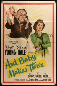 2b028 AND BABY MAKES THREE 1sh '49 Robert Young, Barbara Hale