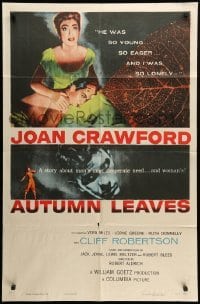 2b043 AUTUMN LEAVES 1sh '56 Cliff Robertson was young & eager and Joan Crawford was lonely!