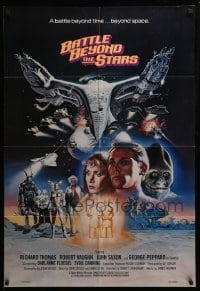 2b057 BATTLE BEYOND THE STARS 1sh '80 Richard Thomas, Robert Vaughn, Gary Meyer sci-fi art!
