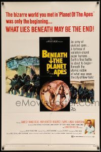 2b071 BENEATH THE PLANET OF THE APES 1sh '70 sci-fi sequel, what lies beneath may be the end!