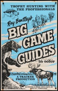2b080 BIG GAME GUIDES 1sh '72 cool nature animal documentary, art of bear, moose and more!