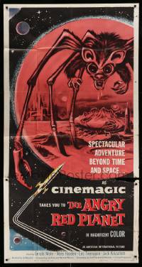 2c078 ANGRY RED PLANET 3sh '60 great artwork of gigantic drooling bat-rat-spider creature!