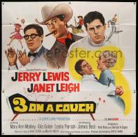 2c002 3 ON A COUCH 6sh '66 four great images of screwy Jerry Lewis with sexy Janet Leigh!
