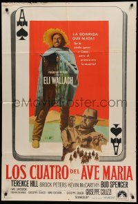 2c177 ACE HIGH Argentinean '68 Eli Wallach, Terence Hill, spaghetti western, ace of spades design!