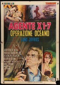 2c672 AGENTE X 1-7 OPERAZIONE OCEANO Italian 1p '65 art of spy Lang Jeffries & sexy lady!