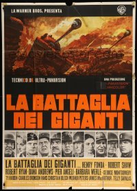 2c684 BATTLE OF THE BULGE Italian 1p '66 Henry Fonda, Robert Shaw, cool Thurston tank art!