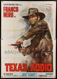 2c402 AVENGER Italian 2p '66 Texas addio, Gasparri spaghetti western art of Franco Nero!
