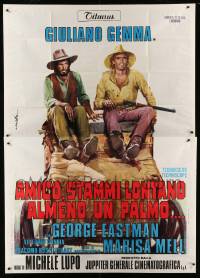 2c409 BEN & CHARLIE Italian 2p '71 Giuliano Gemma, George Eastman, Ciriello spaghetti western art!