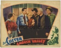 2d026 AMBUSH VALLEY LC '36 cowboy hero Bob Custer holds Victoria Vinton as men glare at him!