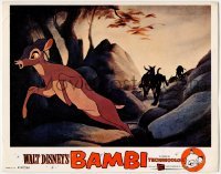2d049 BAMBI LC R57 Walt Disney cartoon deer classic, animals run from forest fire!