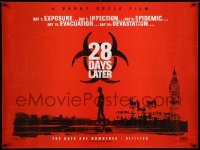 2f610 28 DAYS LATER teaser DS British quad '02 Danny Boyle, Cillian Murphy vs. zombies in London!