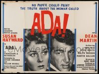 2f612 ADA British quad '61 close portraits of Susan Hayward & Dean Martin, what was the truth?