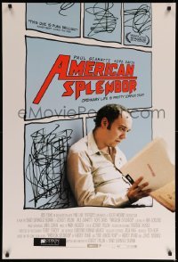 2g490 AMERICAN SPLENDOR DS 1sh '03 Paul Giamatti as Harvey Pekar, cool comic book design!