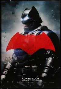 2g508 BATMAN V SUPERMAN int'l teaser DS 1sh '16 cool image of armored Ben Affleck in title role!