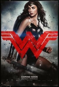 2g509 BATMAN V SUPERMAN int'l teaser DS 1sh '16 great image of sexiest Gal Gadot as Wonder Woman!