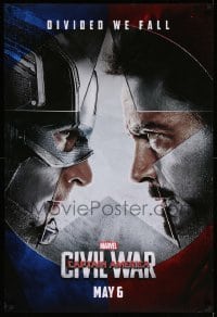 2g550 CAPTAIN AMERICA: CIVIL WAR teaser DS 1sh '16 Marvel Comics, Chris Evans, Robert Downey Jr.!