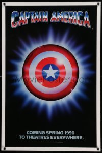 2g548 CAPTAIN AMERICA teaser 1sh '90 Marvel Comics superhero, cool image of shield!