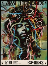 2g289 JIMI HENDRIX 25x35 German commercial poster '69 cool close up of the legendary guitarist!